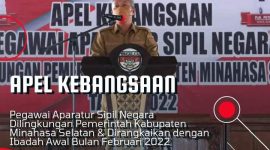 Bupati Minsel Frangky Donny Wongkar, SH memimpin Apel Kebangsaan Aparatur Sipil Negara di lingkup Pemkab Minsel 