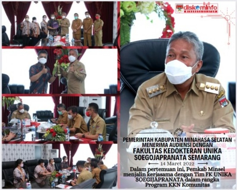 Bupati Minsel Franky Donny Wongkar, SH menerima audiensi Fakultas Kedokteran Unika Soegijapranata Semarang