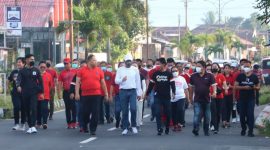 Pemkab Minsel menggelar olahraga bersama yang dihadiri oleh Bupati Minsel Franky Wongkar