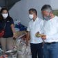 Bupati dan Wabup Minsel meninjau lokasi penyimpanan persediaan bantuan logistik untuk korban terdampak bencana