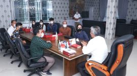 Bupati Minsel Franky Wongkar menerima kunjungan audiensi Komisi Pemuda KGPM