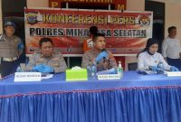 Press Conference pengungkapan kasus pembunuhan di Kecamatan Ranoyapo, Minsel