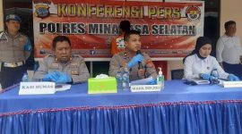 Press Conference pengungkapan kasus pembunuhan di Kecamatan Ranoyapo, Minsel