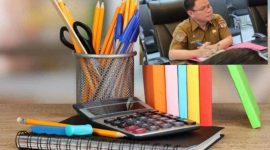 Ilustrasi gambar alat tulis kantor (ATK)