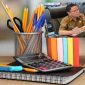 Ilustrasi gambar alat tulis kantor (ATK)