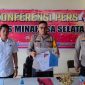Kapolres Minsel AKBP Feri R. Sitorus, SIK, MH saat Konferensi Pers, didampingi oleh Kasat Reskrim Iptu Firman Rinaldi, S.Tr.K, dan Kasi Humas Iptu Corneles Kainama