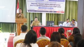 Bupati Minsel Franky Donny Wongkar saat membuka kegiatan Digital Talent Scholarship Digital Entrepreneurship Academy, di Villa Sutanraja Amurang 