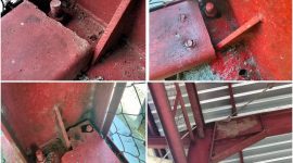 Foto: besi pada konstruksi Rumah Produksi Bersama (RPB) Factory Sharing yang berlokasi di Desa Kapitu Kecamatan Amurang Barat Minahasa Selatan, yang diduga merupakan besi bekas bongkaran bangunan Teguh Bersinar Amurang