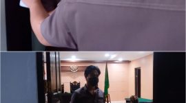 Oknum petugas yang diduga dari Kejari Minsel saat menghalangi tugas wartawan 