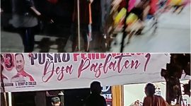 Foto: tangkapan layar yang memperlihatkan oknum Pj Kumtua Desa Paslaten Satu mendirikan posko pemenangan salah satu paslon dari Partai PDI-P 