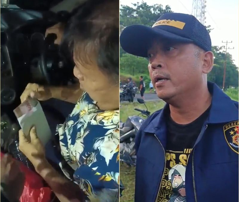 Foto: inserted kiri pelaku dan barang bukti 'money politics' yang diamankan di RM Turangga Tumpaan Minsel 