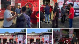 Gambar: Tangkapan layar saat personil Polres Minsel membubarkan massa pendukung Paslon Nomor Urut 1 di Kecamatan Motoling Timur 