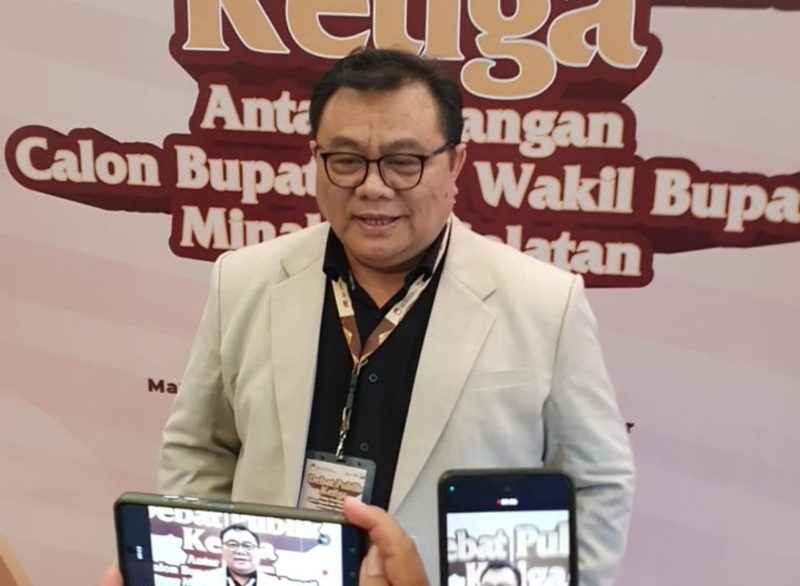 Foto:Ketua KPU Tommy Moga seusai acara Debat Publik Calon Bupati dan Wakil Bupati Minsel 