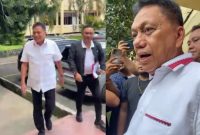 Foto: Olly Dondokambey saat mendatangi Polda Sulut, memenuhi panggilan pemeriksaan oleh penyidik Subdit Tipidkor Ditreskrimsus