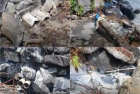 Foto: kolage gambar lokasi pembuangan limbah ditengarai langsung ke laut oleh PT Kawanua Coconut Nusantara Tumpaan Dua, Minsel