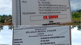 Gambar: papan informasi proyek di Kantor DPRD Minsel 