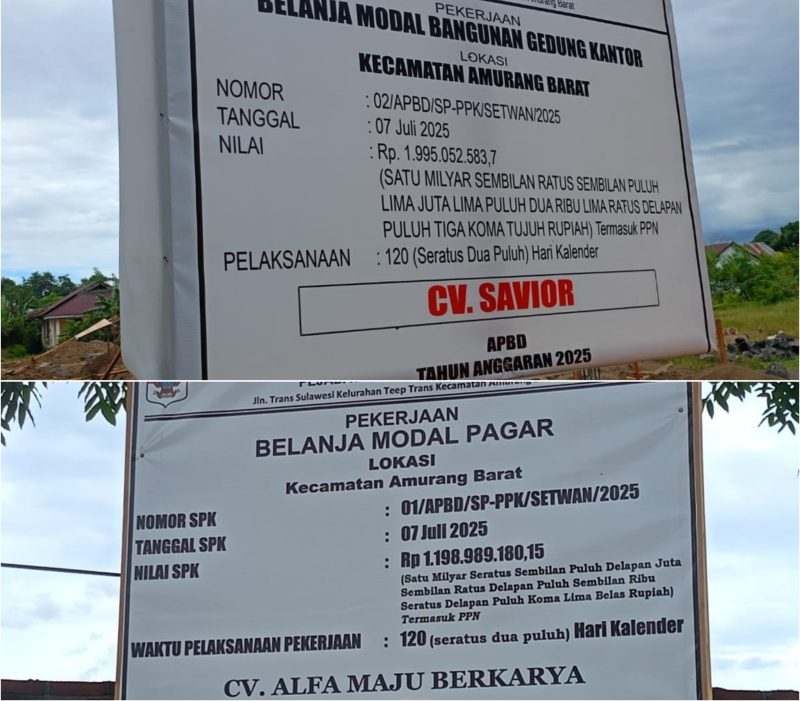 Gambar: papan informasi proyek di Kantor DPRD Minsel 