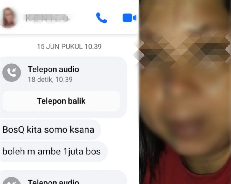 Foto: oknum peminjam saat memberikan testimoni video sebagai bukti syarat peminjaman, disertai tangkapan layar bukti chattingan 