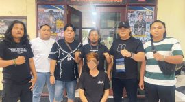 Foto: terduga pelaku persetubuhan anak di bawah umur saat diamankan di Polsek Amurang. 