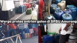 Foto: antrian galon diduga tanpa izin mengantri di SPBU Amurang