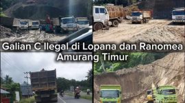 Foto: aktivitas dan dua lokasi Galian C yang diduga ilegal, di Desa Lopana dan di Kelurahan Ranomea Amurang Timur (Amtim) 