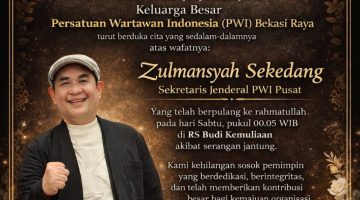 PWI Bekasi Raya Sampaikan Duka Mendalam atas Wafatnya Sekjen PWI Pusat Zulmansyah Sekedang