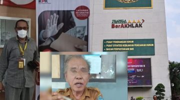 Foto: Ketua LSM INAKOR Sulawesi Utara Rolly Wenas saat berada di Kantor KPK RI dan saat di Kantor Kejaksaan Agung RI, Inserted photo: oknum kepsek FL alias J dalam rekaman video yang viral