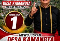 Foto: flayer Calon Hukum Tua Desa Kamangta Nomor Urut 1 Laurens Mandagie 