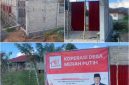 Foto: kolase gambar lokasi bangunan Koperasi Desa Merah Putih Kakenturan Barat, Kecamatan Modoinding, Minahasa Selatan, yang bersebelahan dengan fasilitas umum lainnya, serta rumah warga.