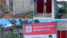Foto: kolase gambar lokasi bangunan Koperasi Desa Merah Putih Kakenturan Barat, Kecamatan Modoinding, Minahasa Selatan, yang bersebelahan dengan fasilitas umum lainnya, serta rumah warga.